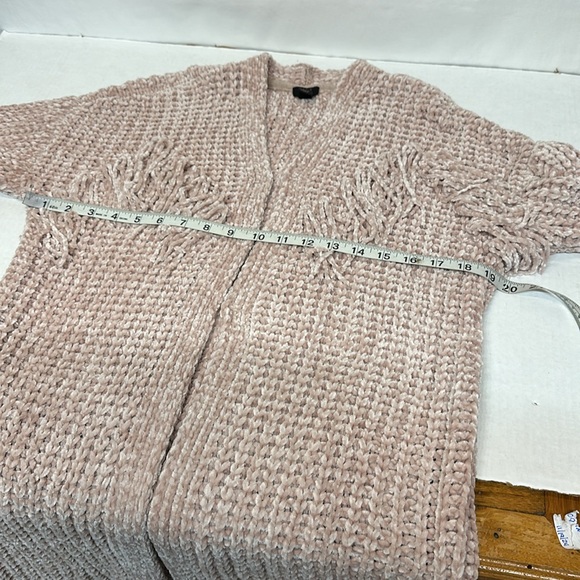 G.I.L.I. Open-Front Chenille Cardigan with Fringe Detail XXS-XL Shadow Gray - Picture 10 of 13